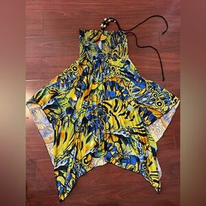 Y2K fairy core size medium Vibrant Strapless Dress with Abstract Print size med